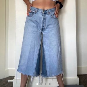 One-of-a-kind levi’s denim two-tone culottes